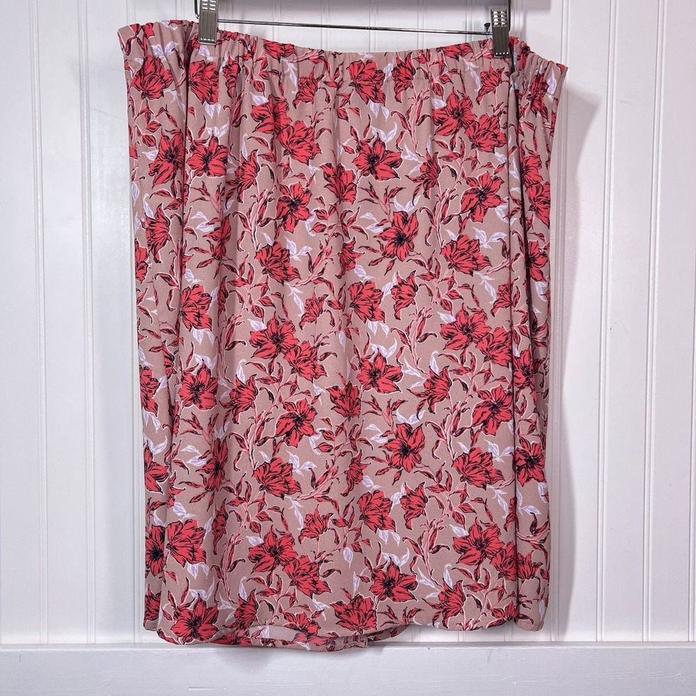Halogen Skirt Pink Coquette Cottagecore Bella Floral Button 1X Boho Office Work